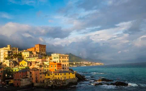 Boccadasse Sunset Stockfoto's