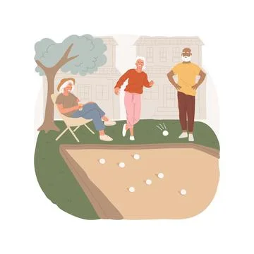 Bocce ball isolated cartoon vector illustration. Ilustración de archivo