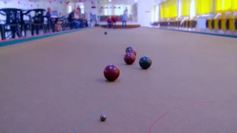 Bocce game, hitting the ball Stock Footage 81761329