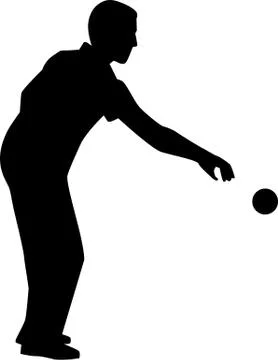 Bocce Player Silhouette Stock Illustration