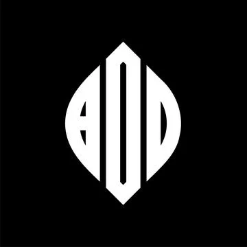 BOD circle letter logo design with circle and ellipse shape. BOD ellipse lett Ilustración de archivo