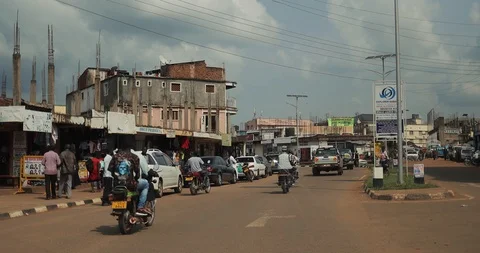Boda Boda Motorcycle Drivers In The Road To Mbale, Uganda Stock Footage 119152161