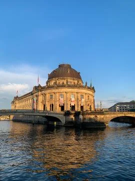 Bode museum and Spree river panoramic view Stock Photos