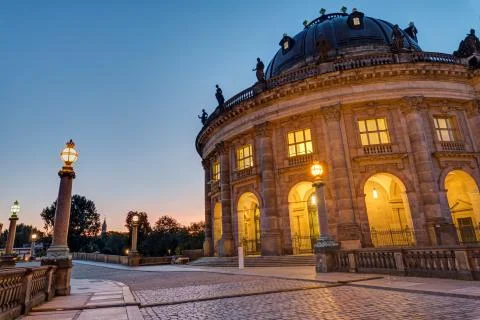 The Bode-Museum in Berlin at dawn Stock Photos