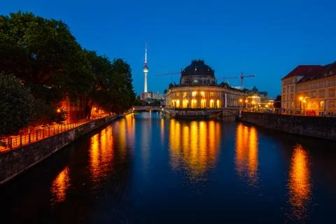 Bode Museum in Berlin at sunset Stock-Fotos