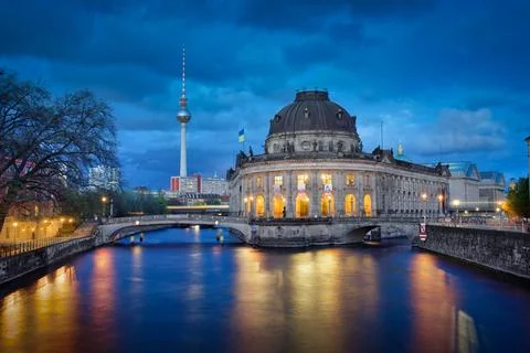 Bode Museum &amp; Blue Hour Foto stock