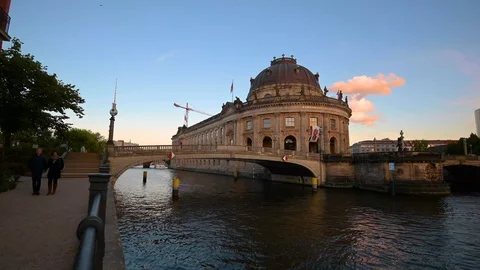 The Bode Museum on Museum Island in Berlin, Germany. Stock Footage 113657359