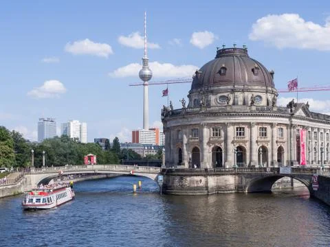 Bode Museum With TV Tower In Background In Berlin Stock Photos