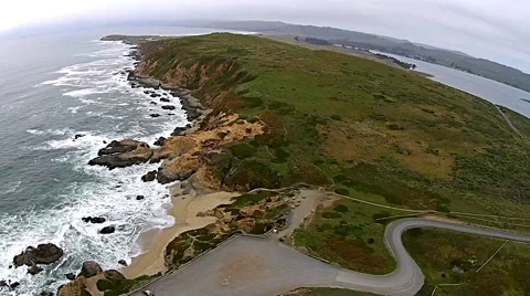 Bodega Point, CA Horizontal Pan Stock Footage 49620962
