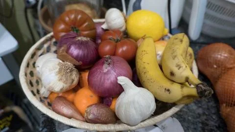 Bodegón cesta de frutas 写真素材