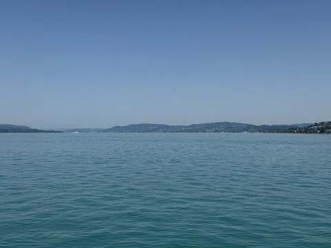 Bodensee lake view from ferry on a clear summer day Stock Photos