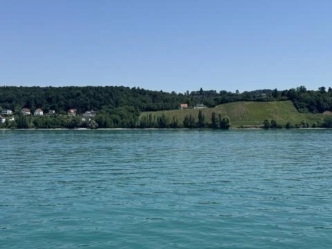 Bodensee lake view from ferry on a clear summer day Stock Photos