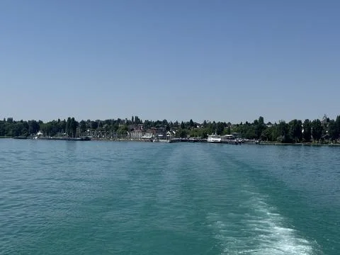 Bodensee lake view from ferry on a clear summer day Stock Photos