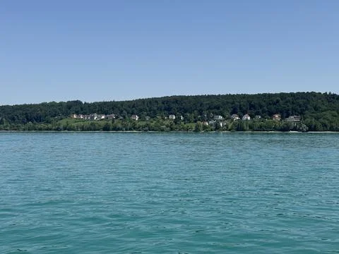 Bodensee lake view from ferry on a clear summer day Stock Photos