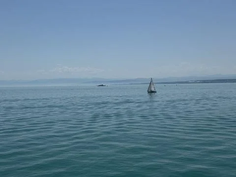 Bodensee lake view from ferry on a clear summer day Stock Photos