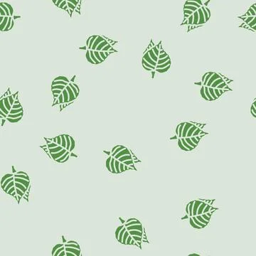 Bodhi leaf buddhism glyph vector seamless pattern Illustrazione stock