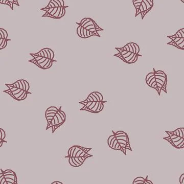 Bodhi leaf buddhism line vector seamless pattern 스톡 일러스트