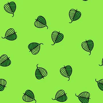 Bodhi leaf buddhism vector seamless pattern 스톡 일러스트