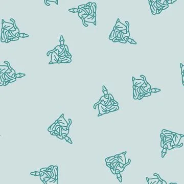 Bodhisattva buddhism line seamless pattern Stock Illustration