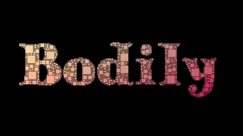 Bodily Function Pixelated Text Changing Looping Pixels With Glitch Effect Video stock 113882034