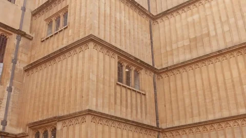 Bodleian Library Gothic Stone Facade Oxford England Stock Footage 340000444