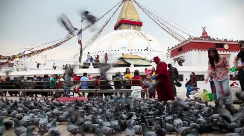 Bodnath stupa in Kathmandu Stock Footage 56713267