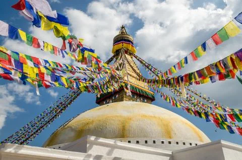 Bodnath Stupa in Nepal Stock Photos