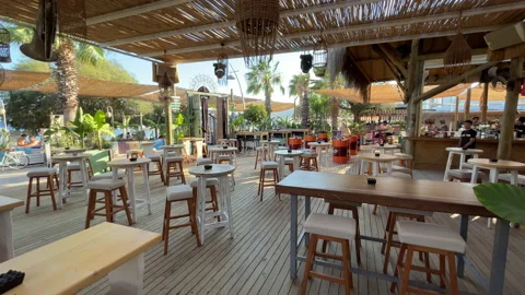 Bodrum Beach Club Bar Stock Footage 205735162