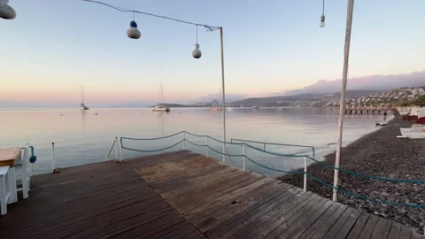 Bodrum Beach Club Dawn Stock Footage 218170655