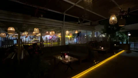 Bodrum Beach Club At Night Stock Footage 218609963