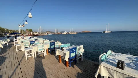 Bodrum Beach Club View Stock Footage 205716947