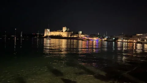 Bodrum Castle At Night Stock Footage 205223140