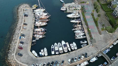 Bodrum Harbour From The Air Stock Footage 251375563
