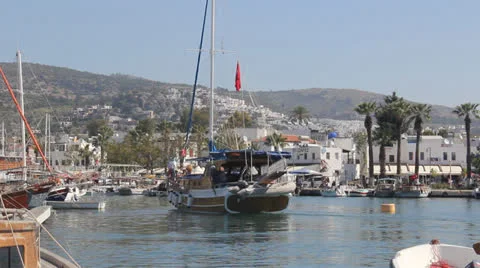 Bodrum harbour view Stock Footage 24881712