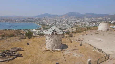 Bodrum historical windmills 库存影片 62328722