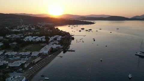 Bodrum Sunrise Aerial View Stock Footage 250486996