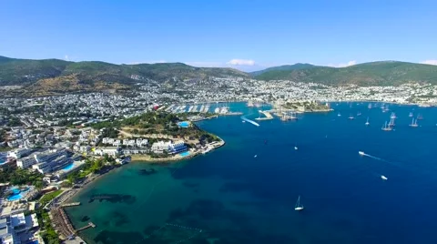 Bodrum Turkey Aerial View Stock Footage 65313235