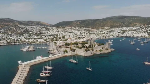 Bodrum Turkey Aerial View Stock Footage 109364504