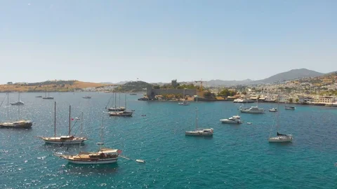 Bodrum Turkey Aerial View Stock Footage 109366046