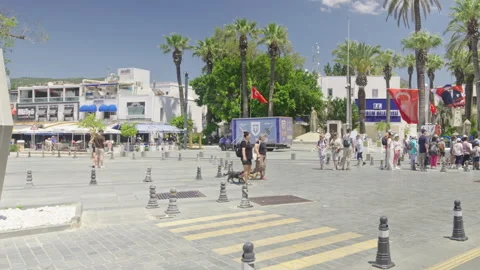 Bodrum ,Turkey- May 28 2026: A large blue # Bodrum installation Vídeo Stock 336700961