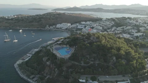 Bodrum, Turkey. Tiger Tower hill, aerial drone view 库存影片 319625856