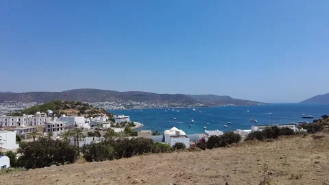 Bodrum view from the top of the hill. Turkey Stock Footage 169292874