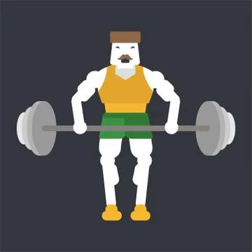 Bodubuilder doing bent-over barbell row Illustrazione stock