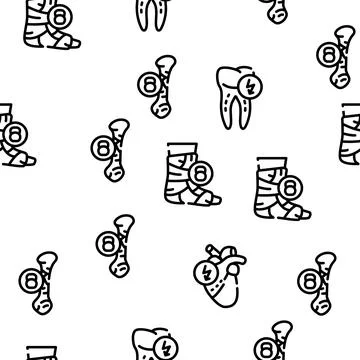 Body Aches Problem Vector Seamless Pattern Stockillustratie