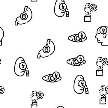 Body Aches Problem Vector Seamless Pattern Stock Illustration