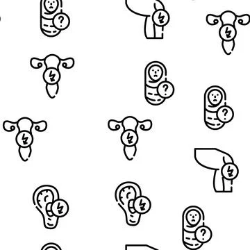 Body Aches Problem Vector Seamless Pattern Illustrazione stock