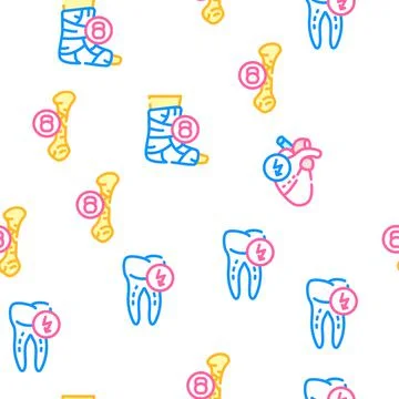 Body Aches Problem Vector Seamless Pattern Stockillustratie