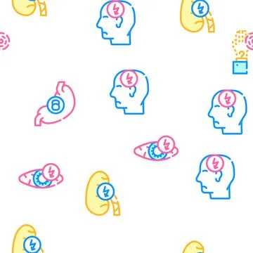 Body Aches Problem Vector Seamless Pattern Illustrazione stock