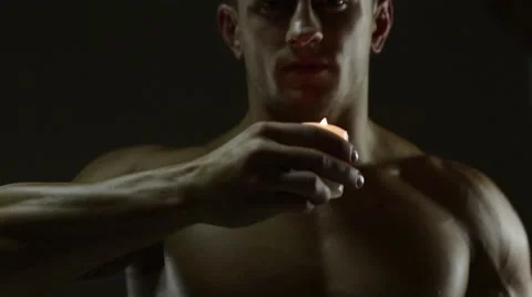 Body and candle Stock Footage 58580825