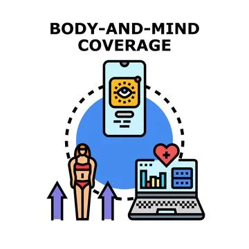 Body and mind coverage concept vector Stock Illustration